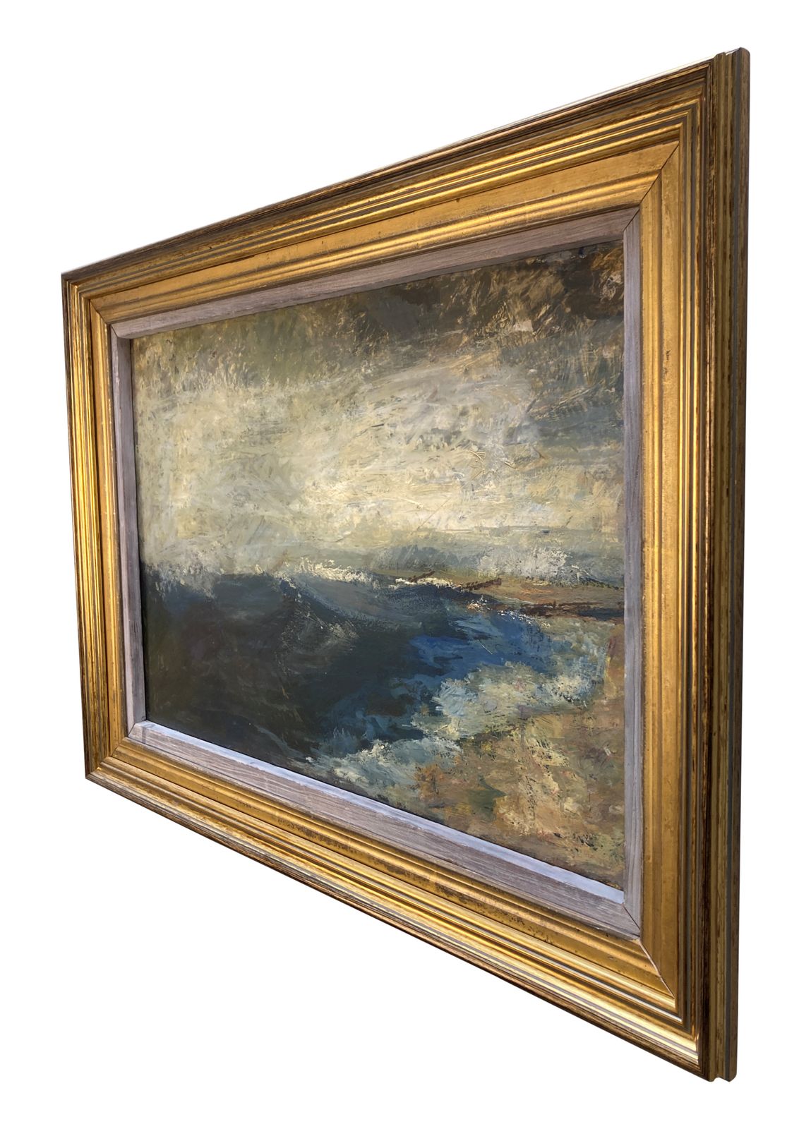 A Framed Oil On Panel Seascape In The Manner Of Turner photo furniture