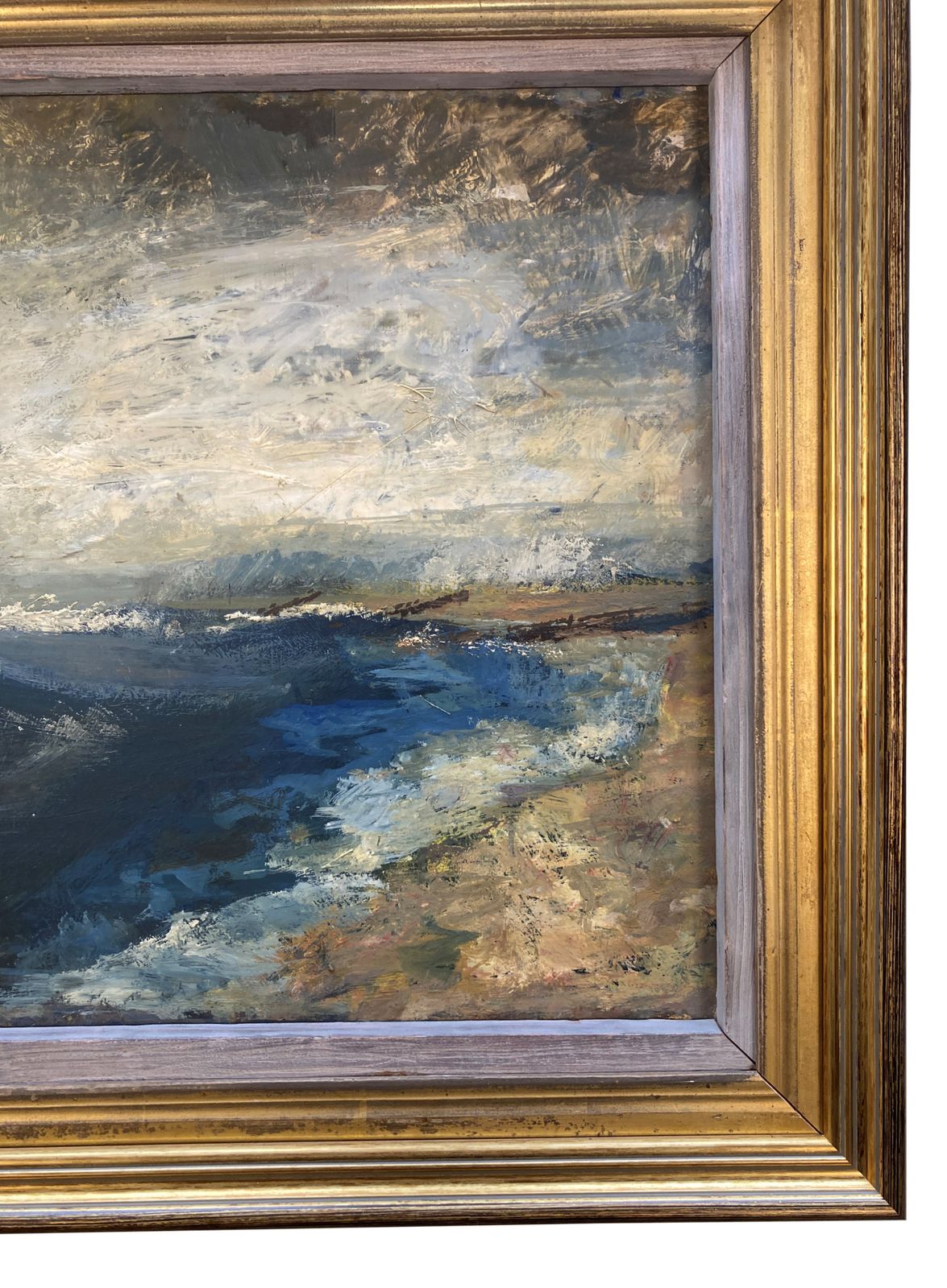 A Framed Oil On Panel Seascape In The Manner Of Turner photo Art