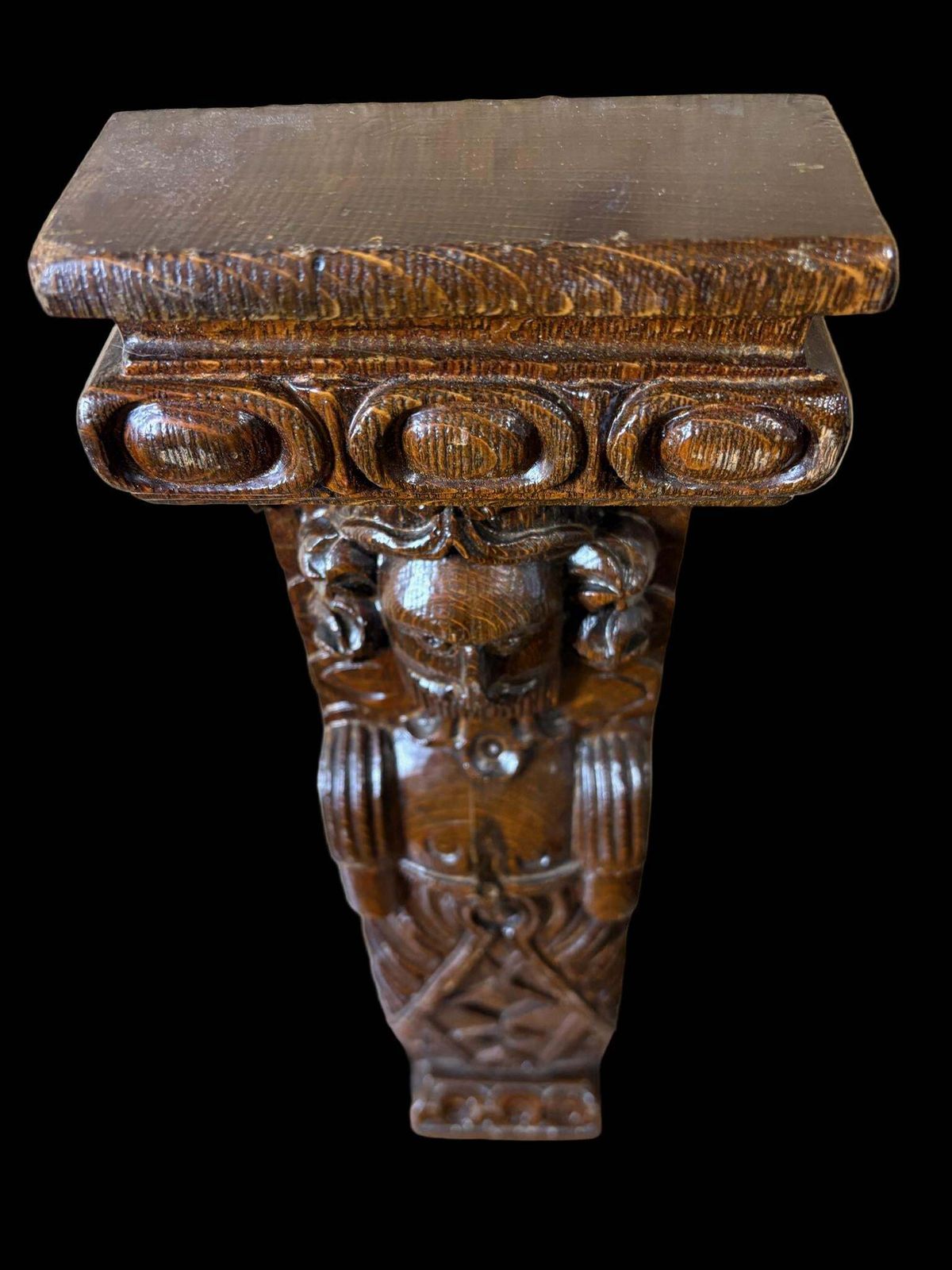 photo furniture Set Of 18th Century Carved Oak Herm Mounts And Corbels