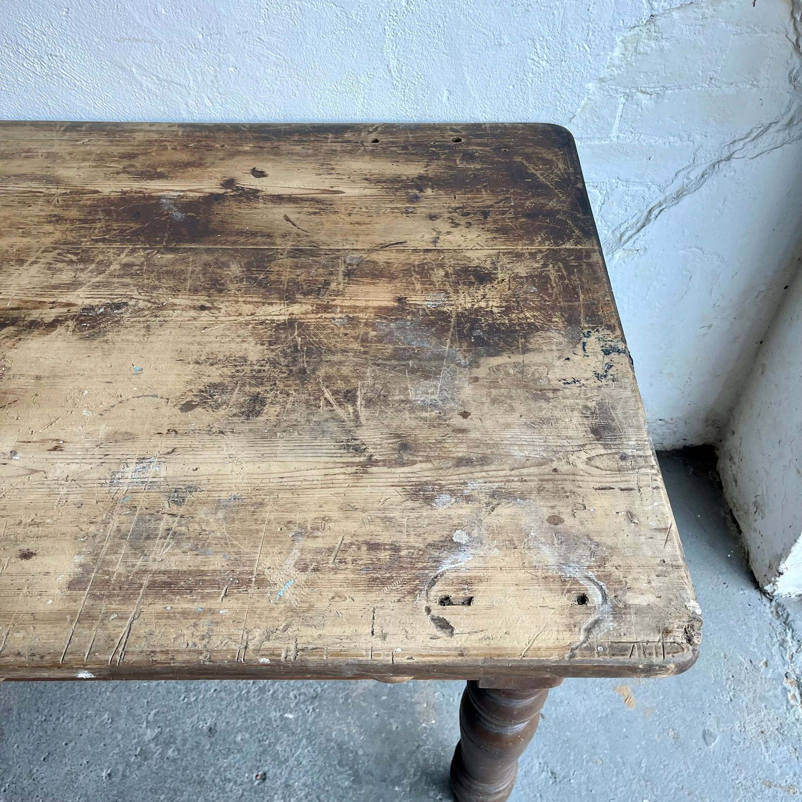 Antique Victorian Scrub Top Table   #1874 photo buy