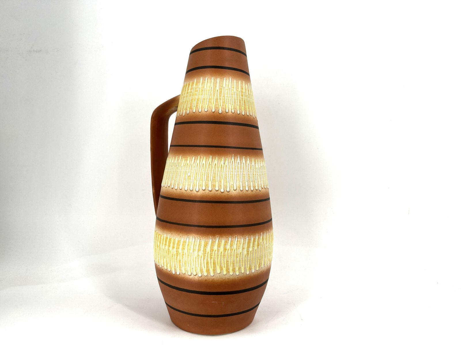 Vintage Scheurich Keramik Beige And Brown Vase, 1960s photo Home Decor
