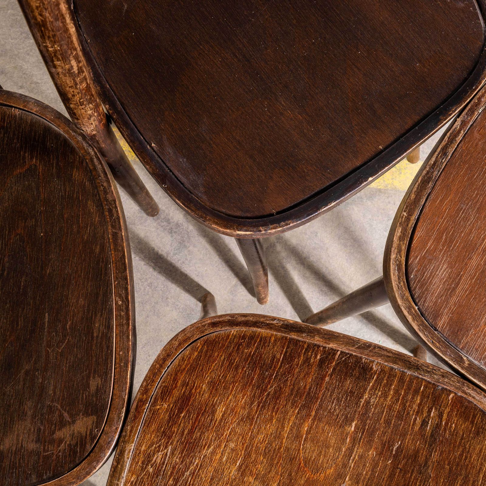photo for sale 1950's Dark Oak Refined Bentwood Dining Chairs   Set Of Four