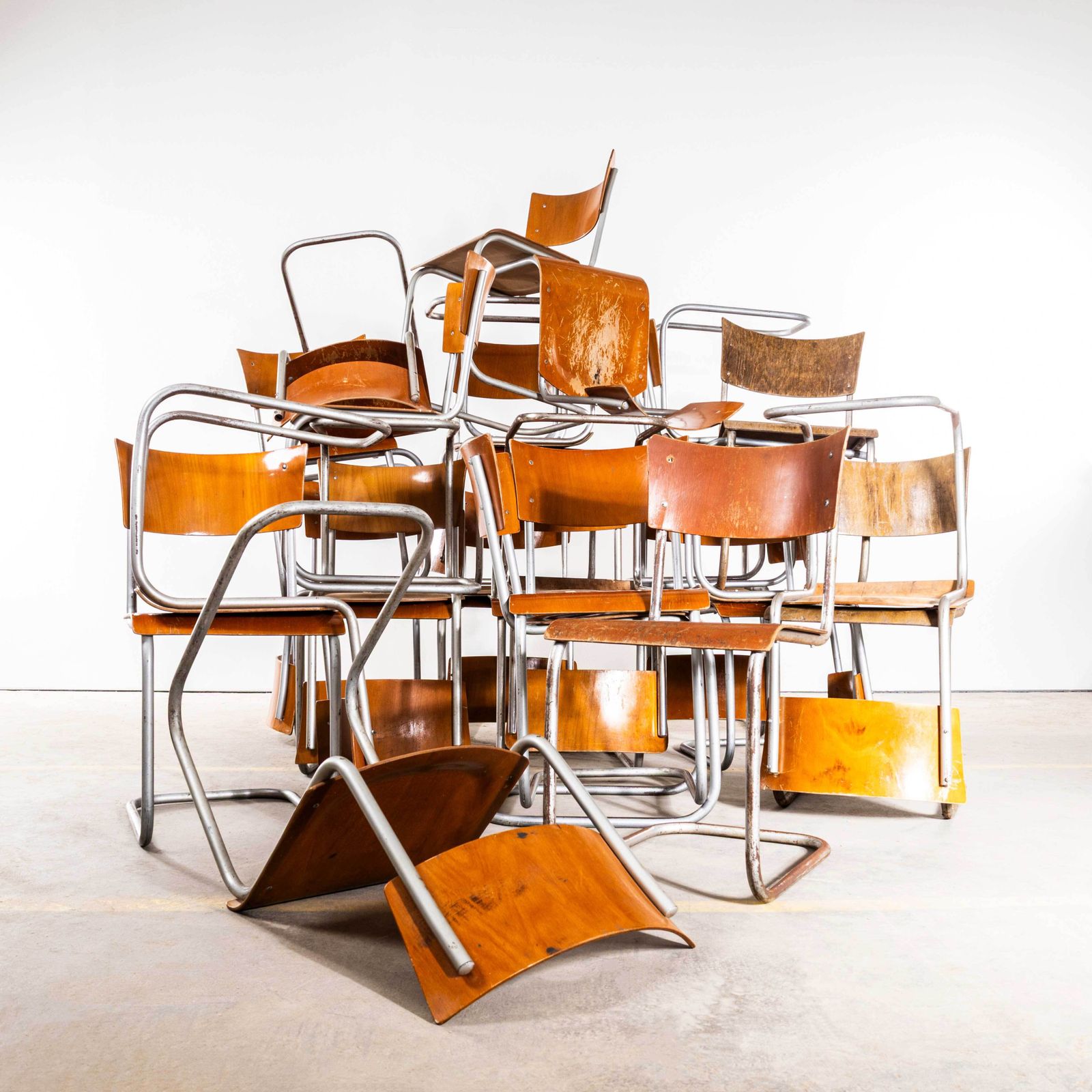 photo for sale 1950's Fn6 Cantilever Dining Chair By Mart Stam For Mücke Melder   Set Of Four