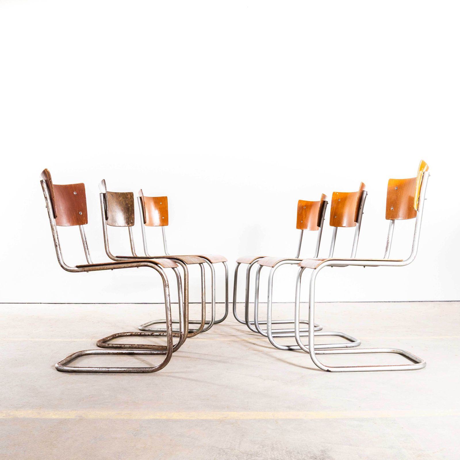 1950's Fn6 Cantilever Dining Chair By Mart Stam For Mücke Melder   Set Of Six photo Furniture