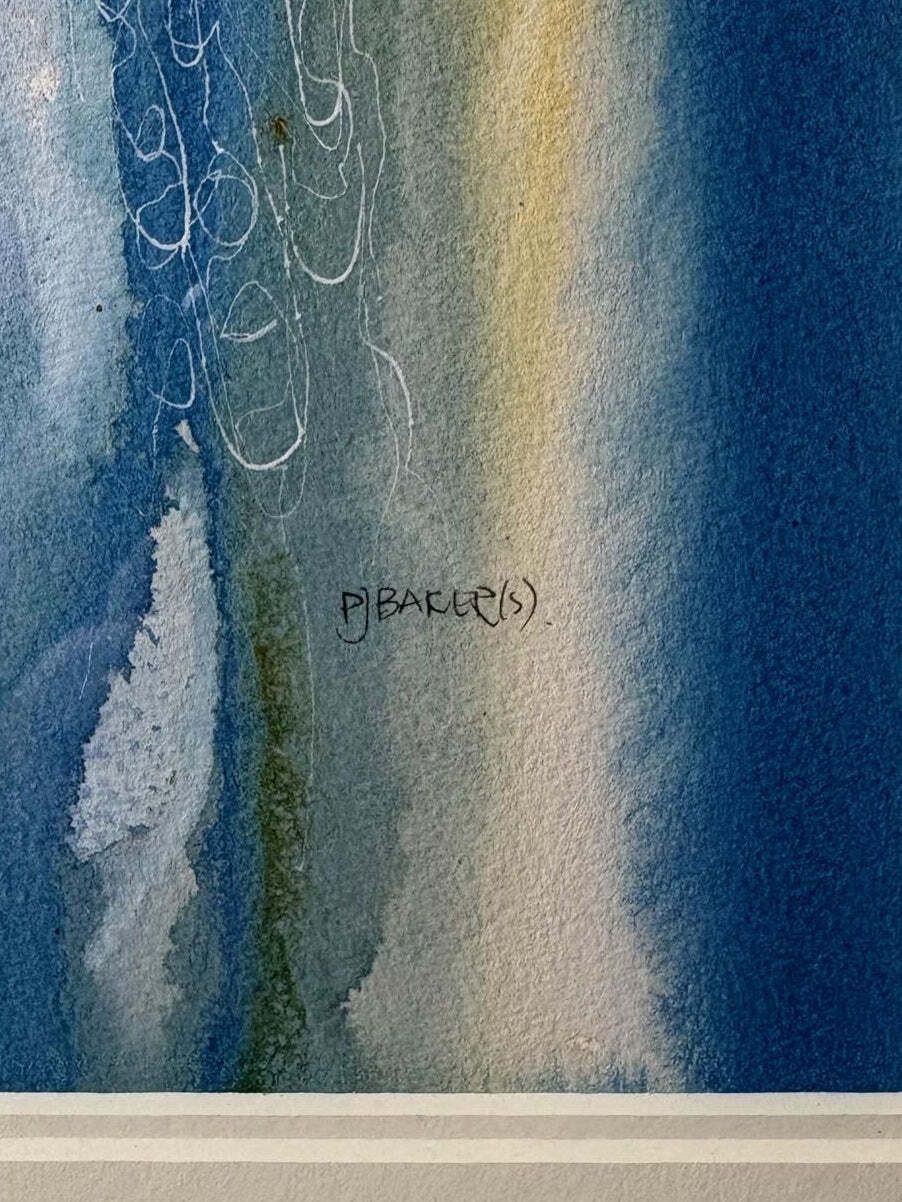Original Watercolour On Paper, “Tree Of Life,” Signed Lower Right Pj Baker photo for sale