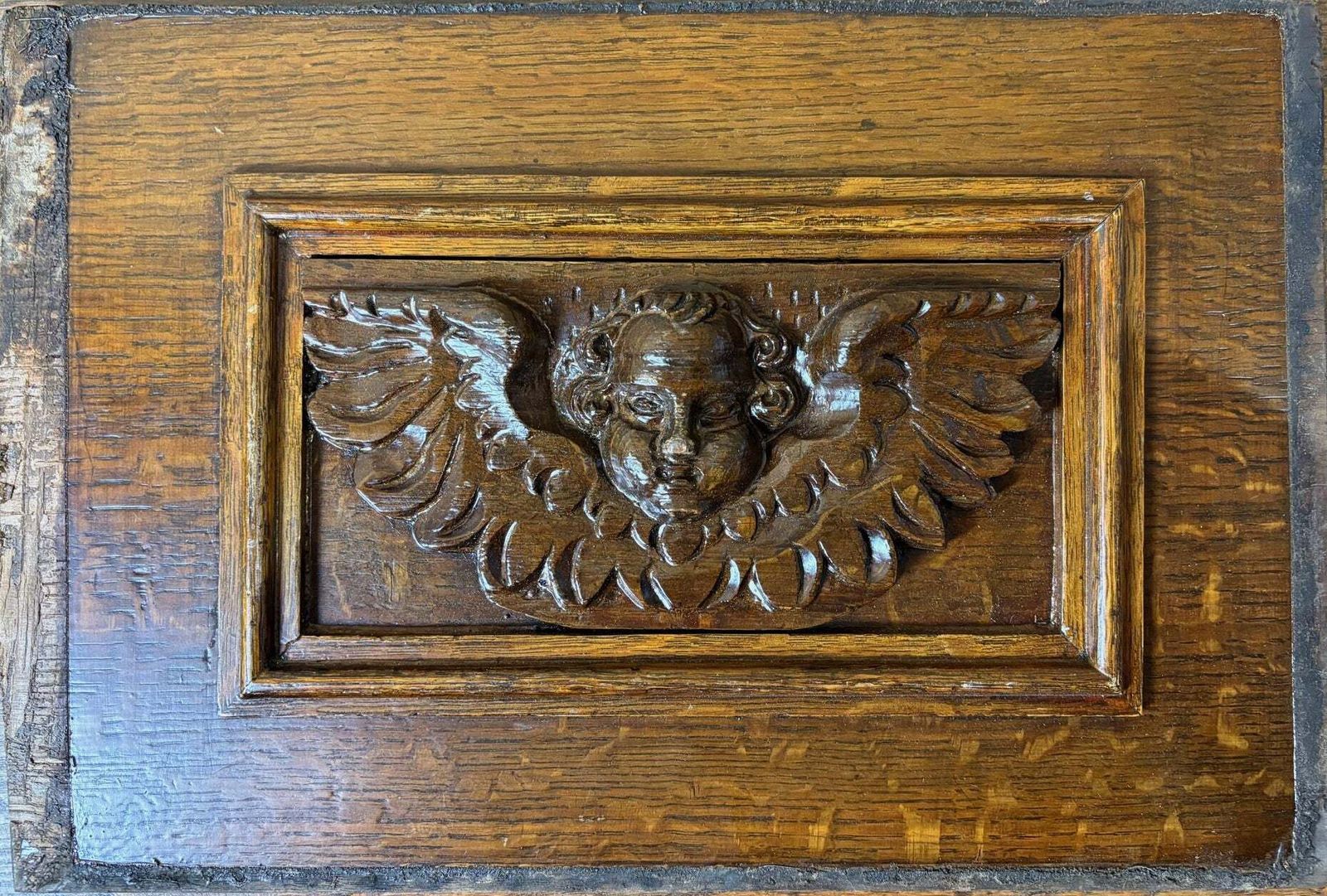 Set Of Five 18th‑Century Carved Oak Panels – Cherub & Putti photo furniture
