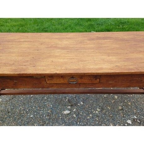photo vinterior 19th Century Country Farmhouse Table In Walnut And Pine, With 3 Drawers
