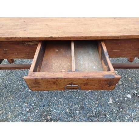 photo buy 19th Century Country Farmhouse Table In Walnut And Pine, With 3 Drawers