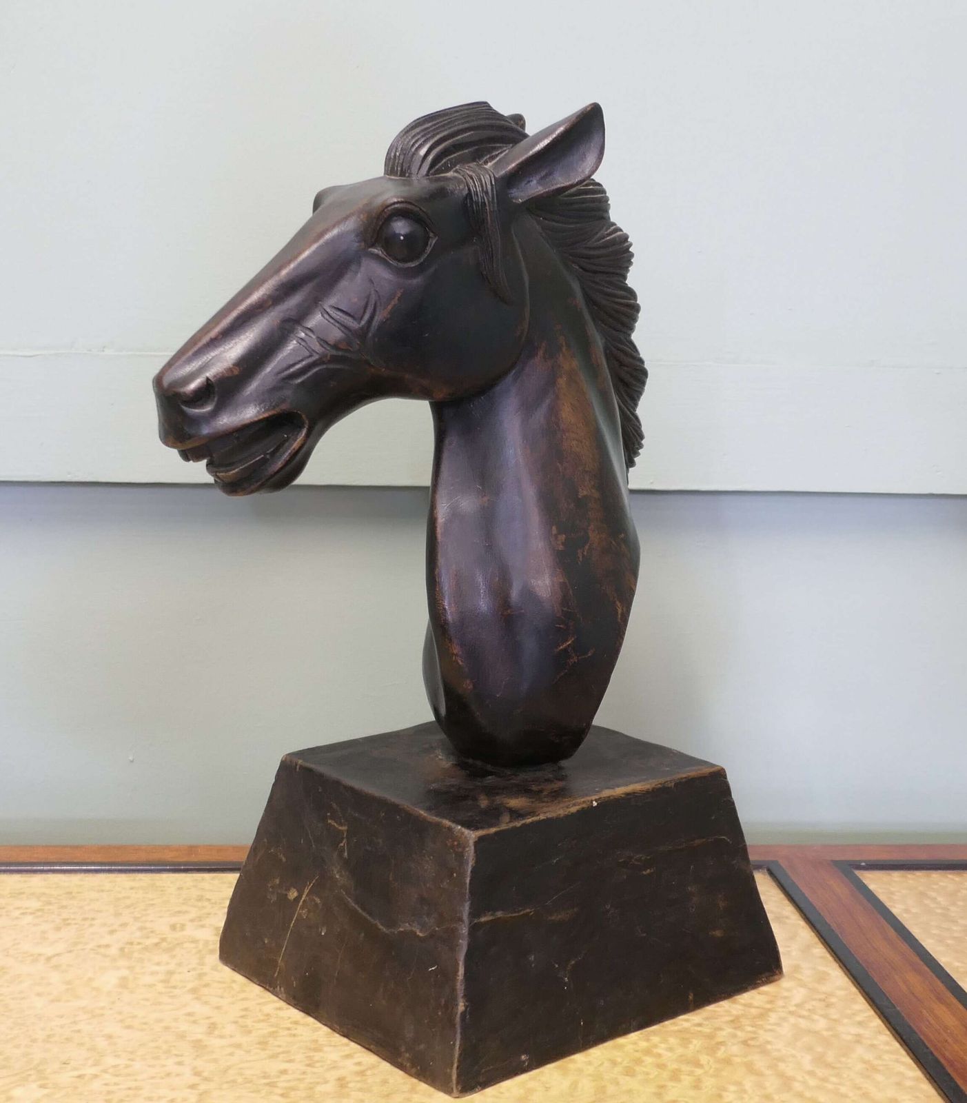 Large Carved Wooden Horse Head photo 594.0