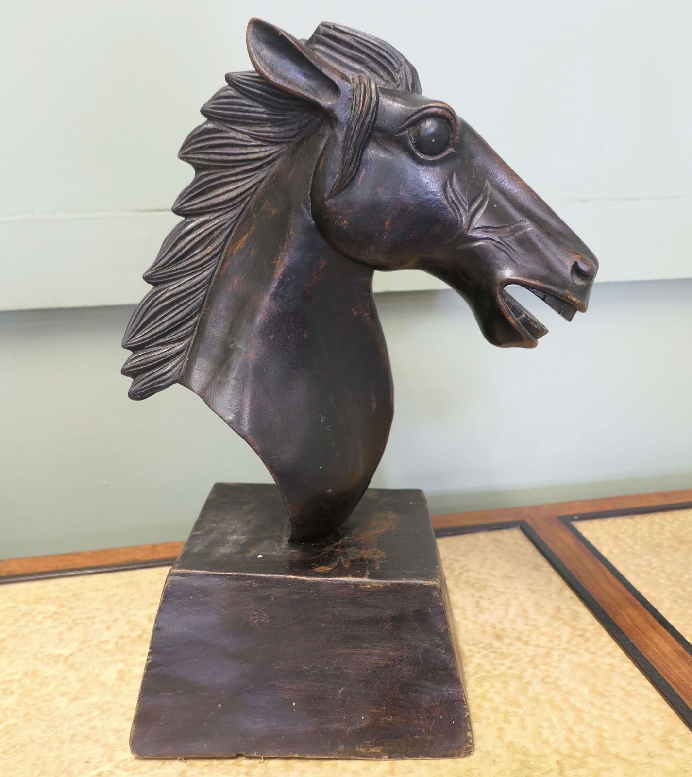 Large Carved Wooden Horse Head photo buy