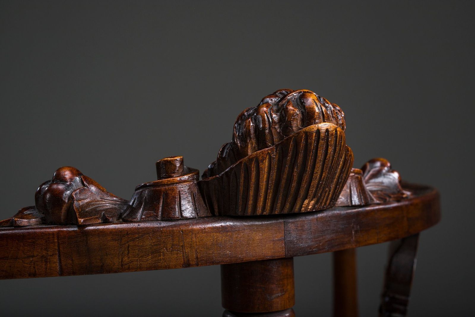 photo furniture 19th Century Italian Renaissance Style Carved Walnut Corner Chairs, Set Of 2