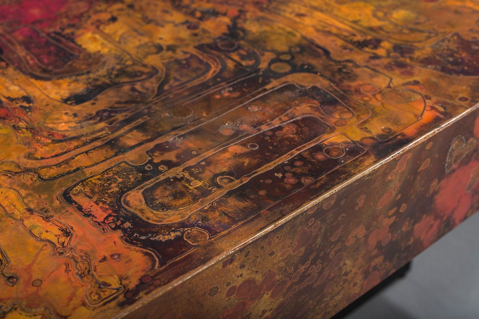 Furniture Vintage Copper Coffee Table From Bernhard Rohne, 1970s photo