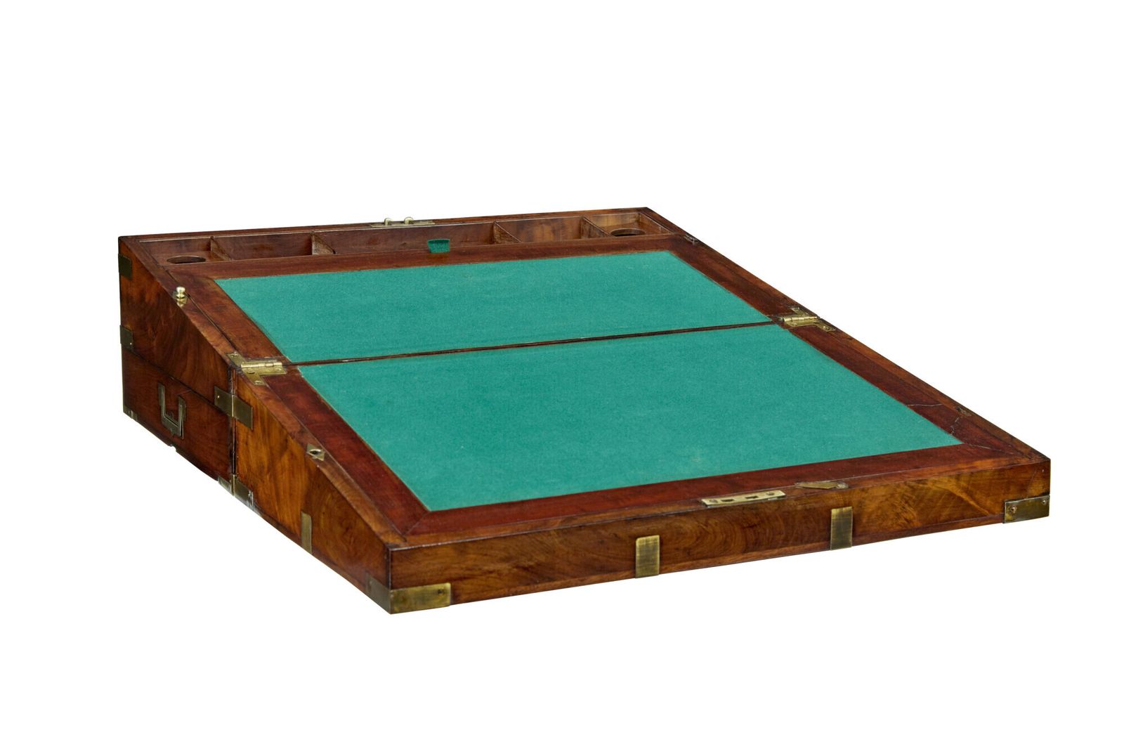 Mid 19th Century Mahogany Brass Bound Campaign Writing Slope photo buy