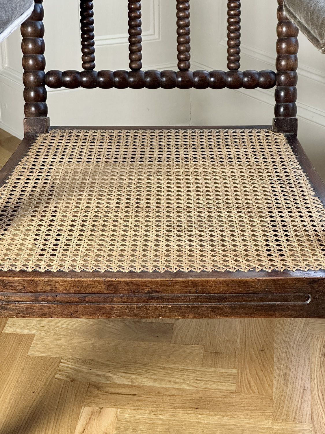 19th Century English Bobbin Armchair With Cane Seat photo Furniture