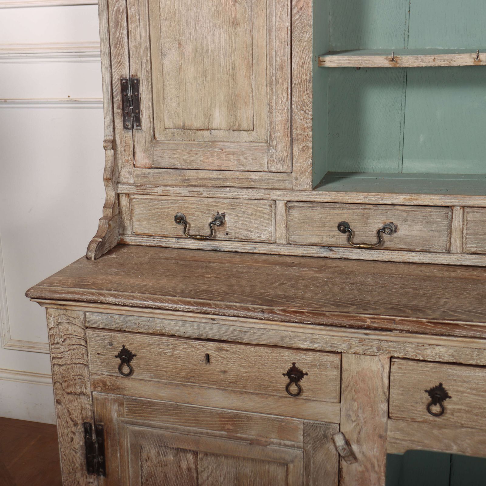 English Bleached Oak Dresser, 1700s photo for sale
