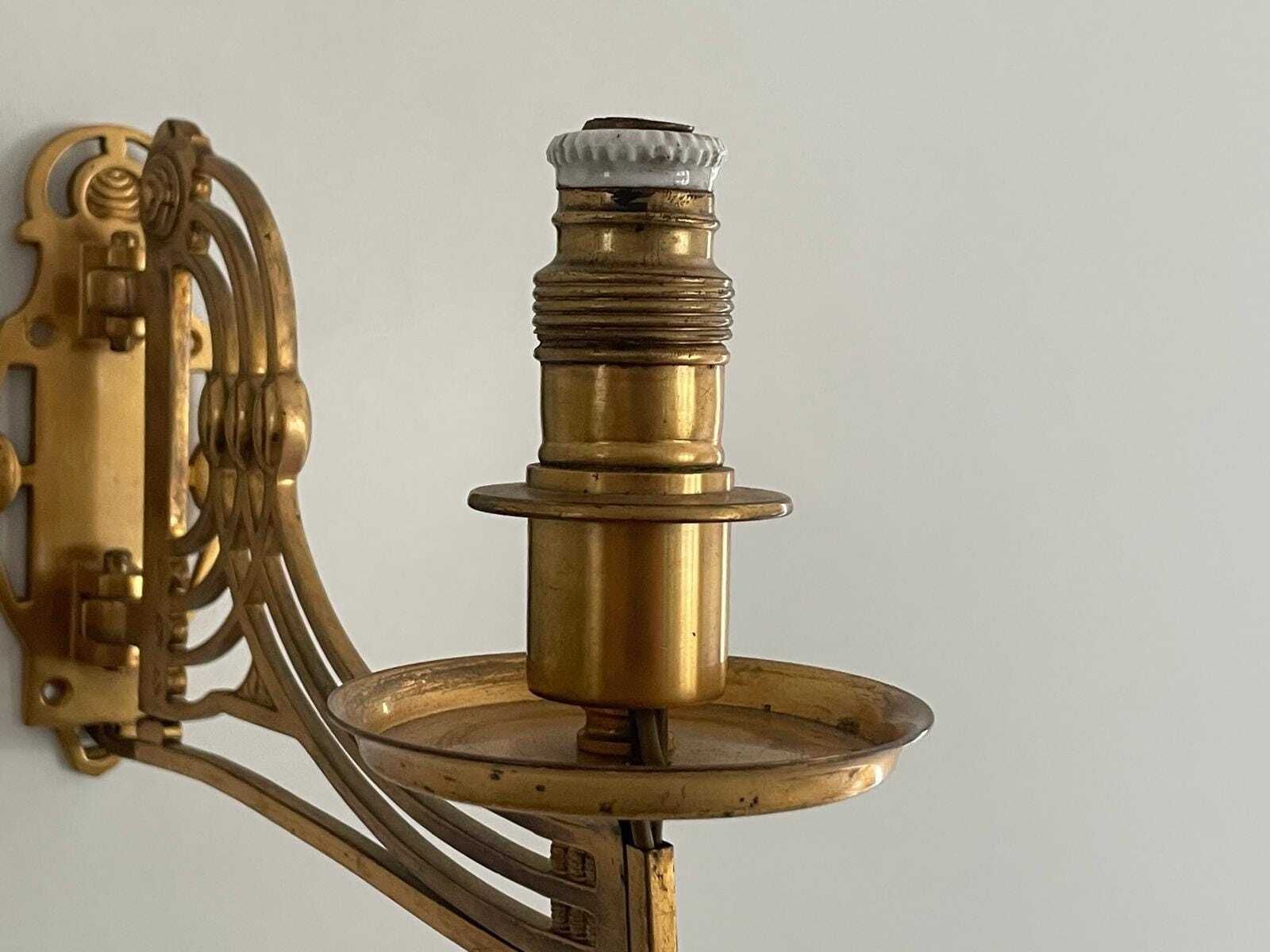 photo for sale Exclusive Brass Art Nouveau Pair Of Wall Lights, 1920s, Germany