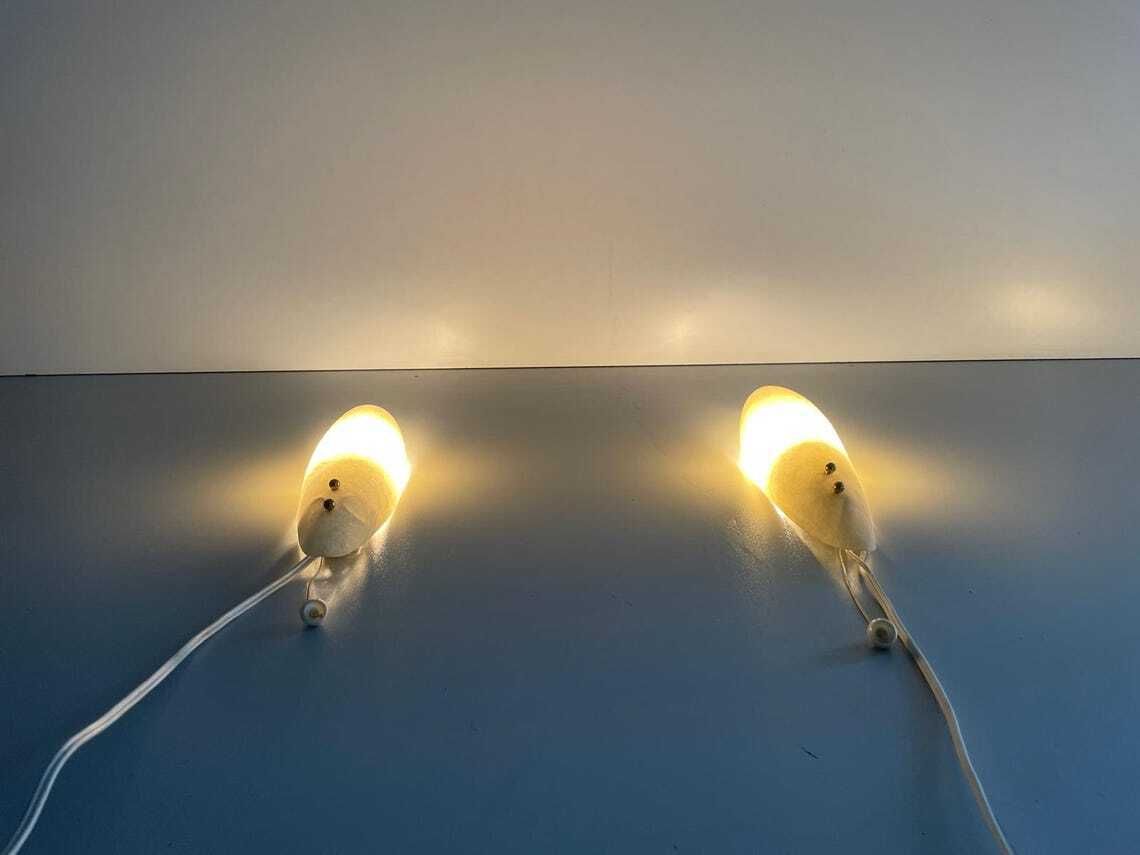 Elegant Leaf Design Fiberglass Pair Of Sconces 1960s Germany photo 1360.0