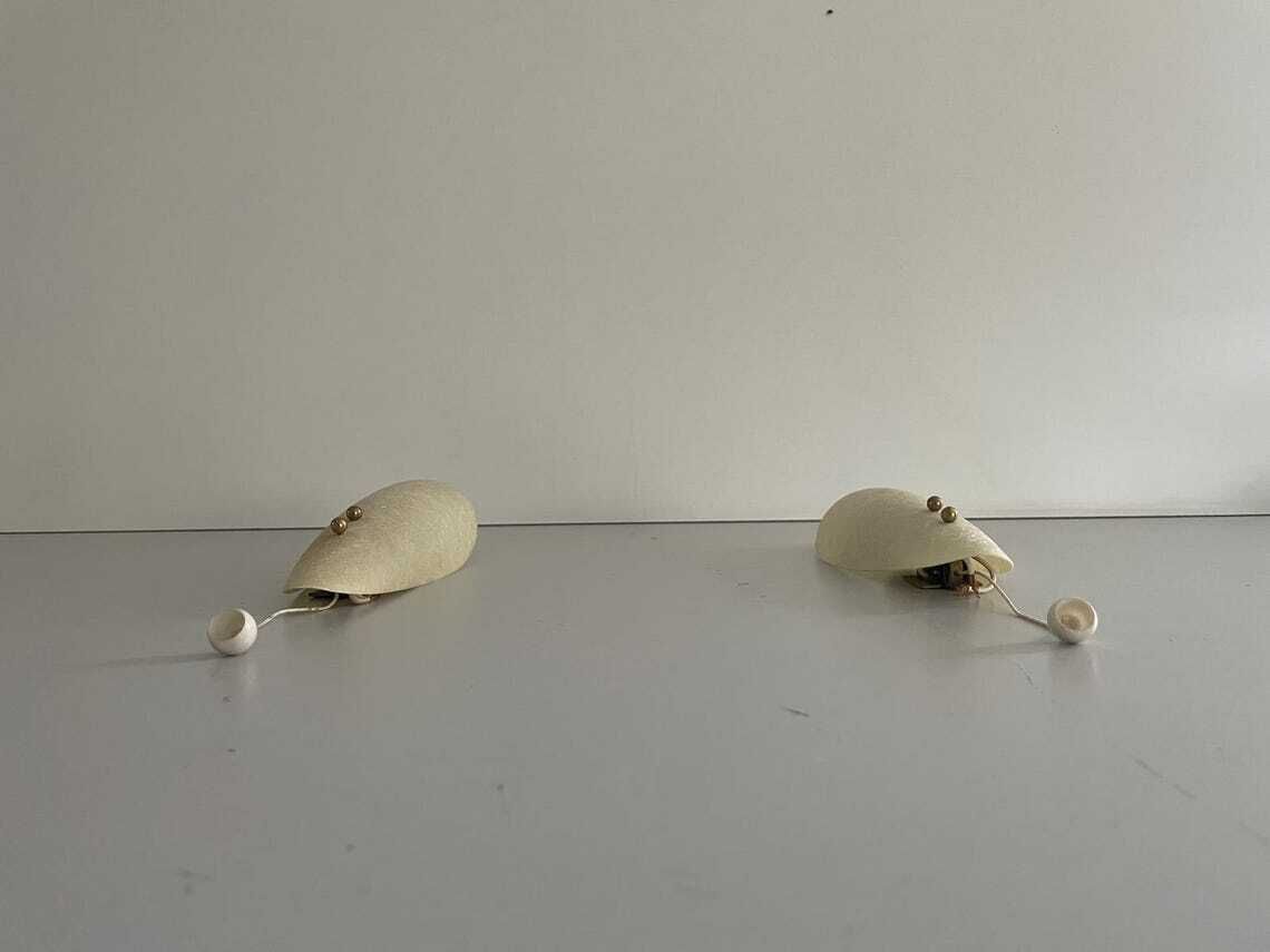 1360.0 Elegant Leaf Design Fiberglass Pair Of Sconces 1960s Germany photo