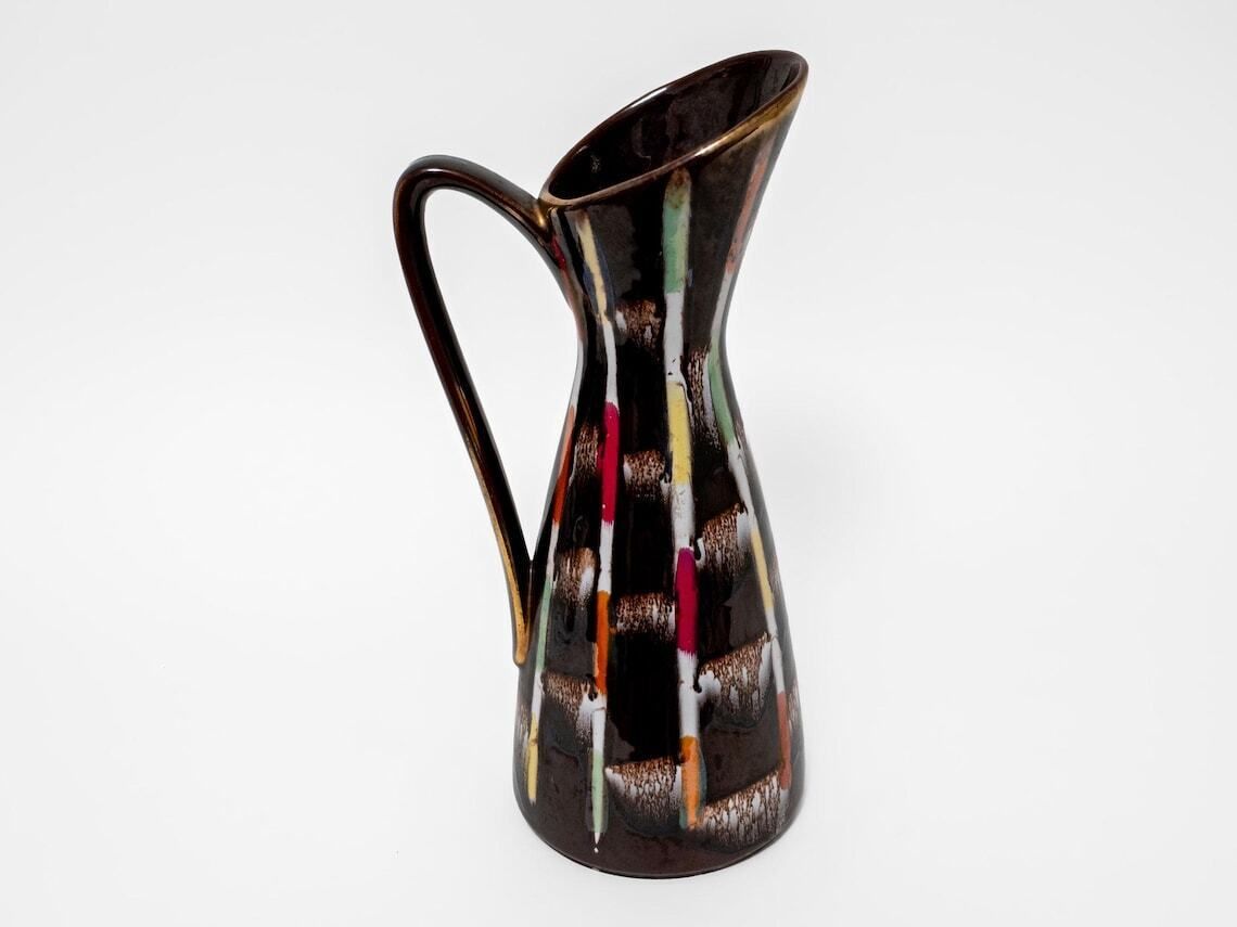 West German Pottery Jug Vase By Jasba Keramik 1950s Mid Century Decor photo for sale