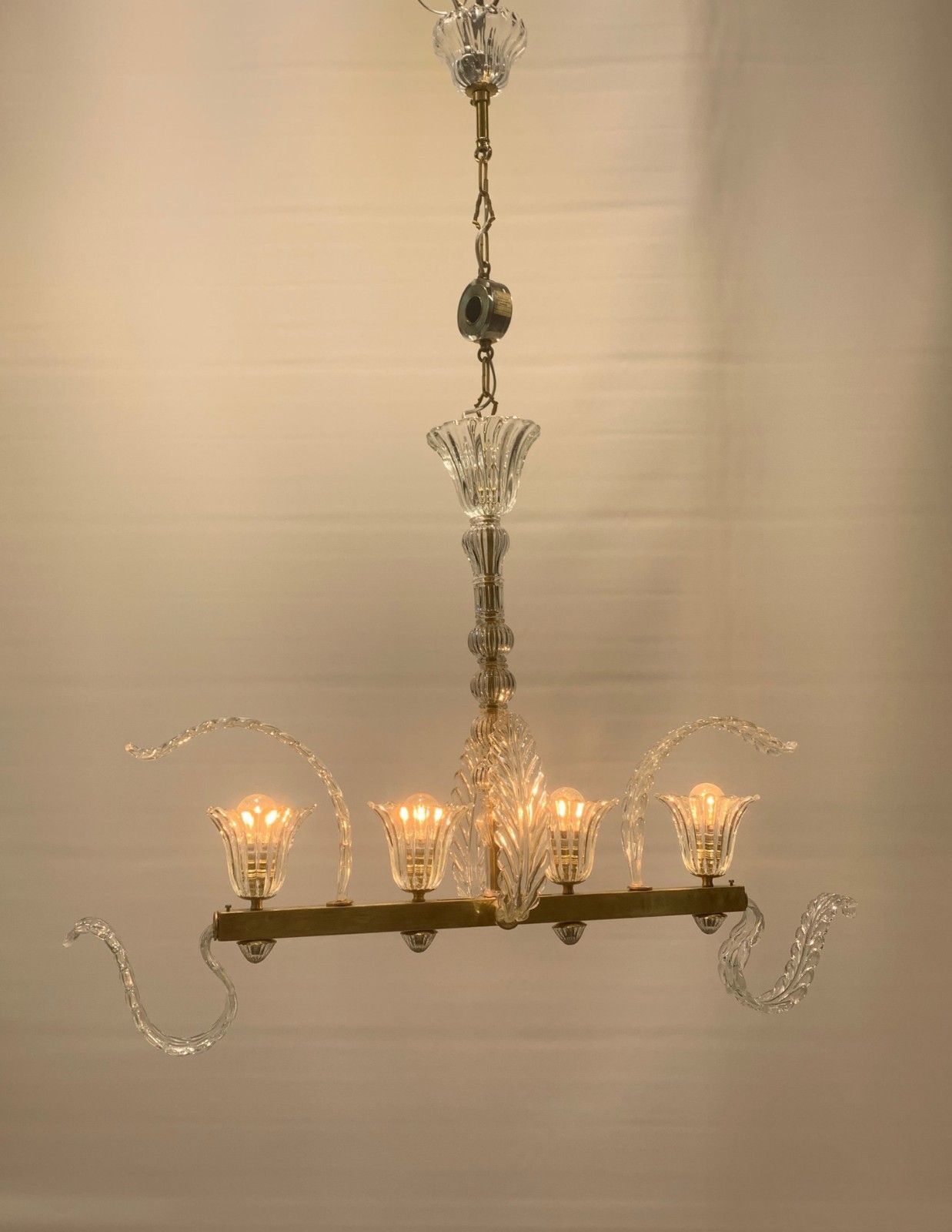 photo furniture Pendant Chandelier ++Rare ++Seguso V.A.  Restored Made In Italy