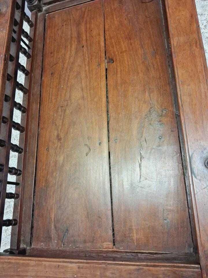 Antique Indian Hardwood Hanging Cot Or Log Basket Book Rack photo 325.0