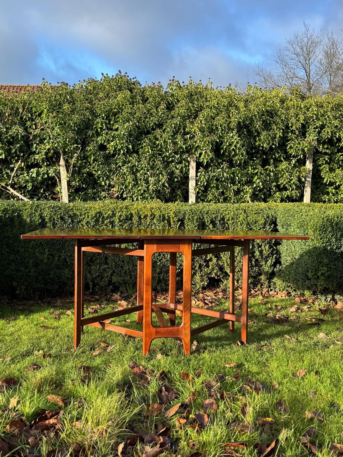 Mid Century Rosewood Drop Leaf Dining Table By Bendt Winge For Kleppes Moblefabrick, Norway 1960. photo 1250.0