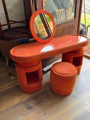 Dressing Table With Chairs From Kecskemét Furniture, 1975, Set Of 3 photo furniture