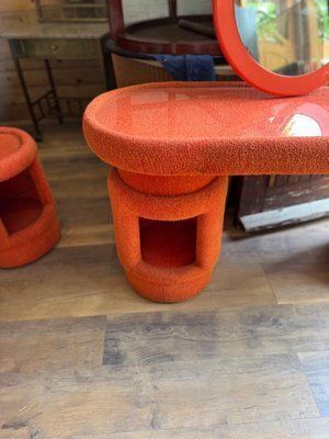 Dressing Table With Chairs From Kecskemét Furniture, 1975, Set Of 3 photo buy