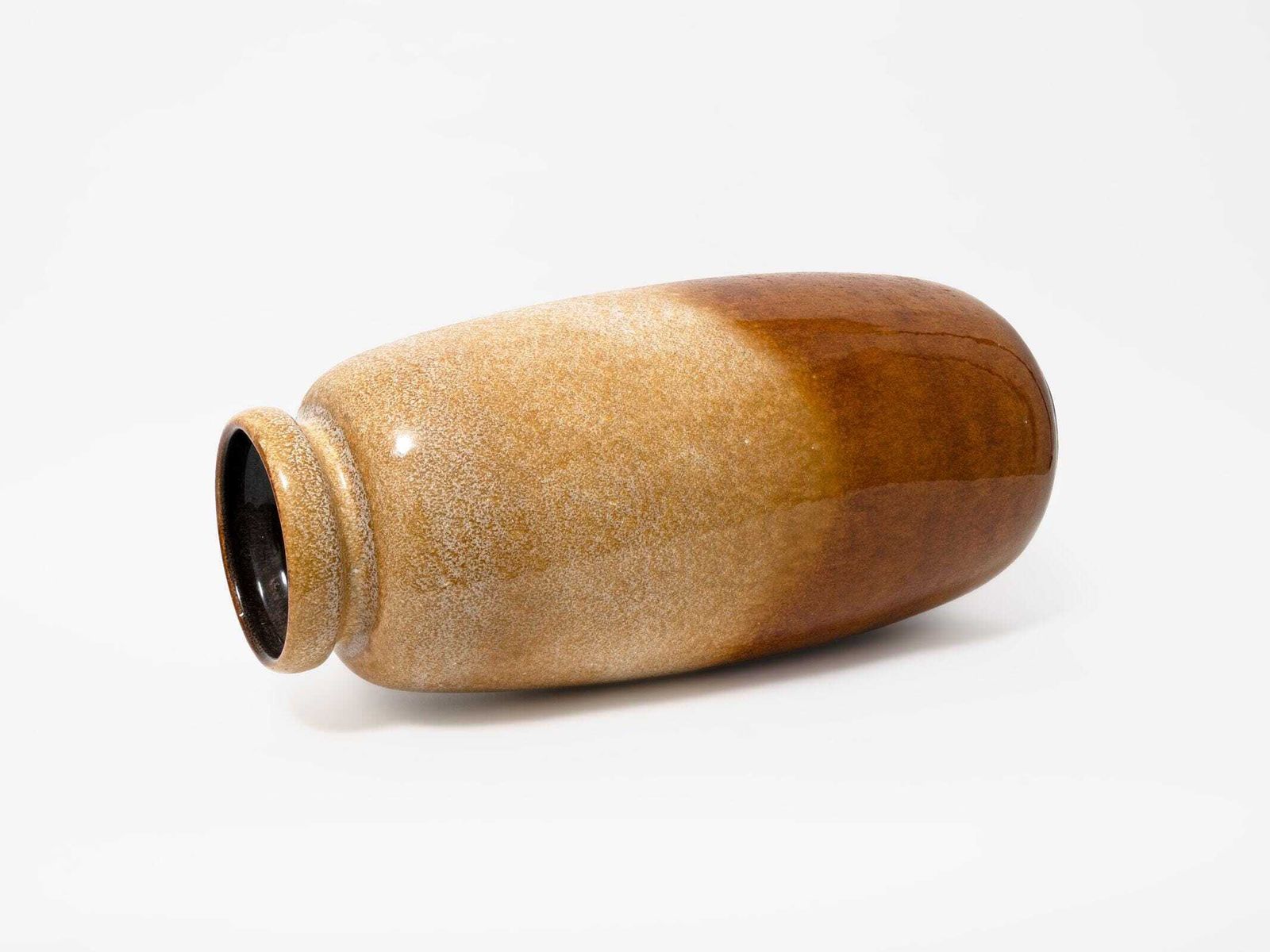 West German Pottery Floor Vase Ochre Brown: 1970s Mid Century Home Decor photo buy