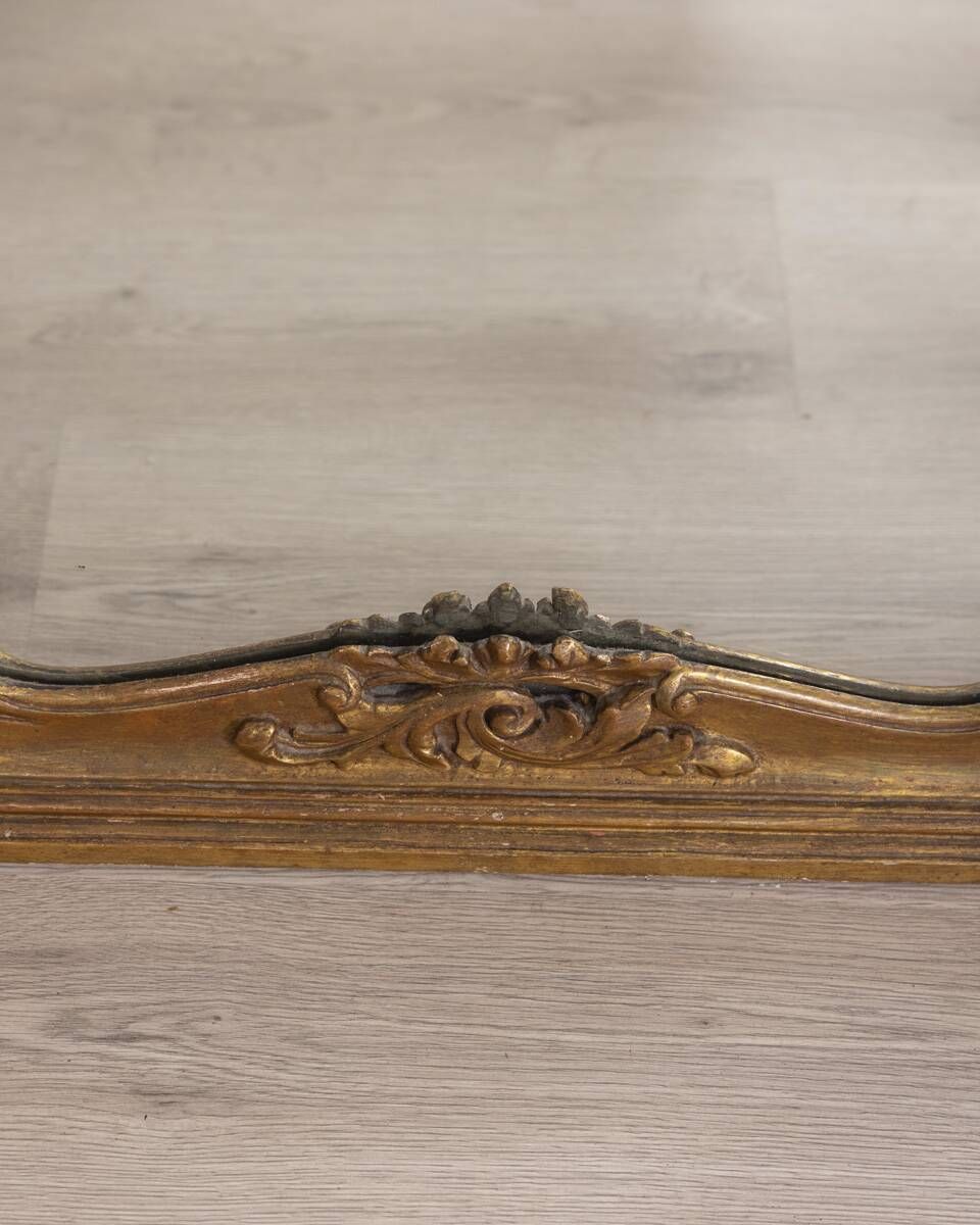 photo for sale Early 20th Century Gilded Wooden Wall Mirror In Baroque Style