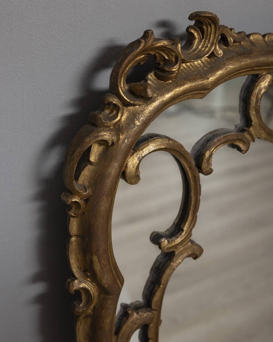 Large Early 20th Century Wall Mirror In Gilded Wood, Baroque Style photo Home Decor