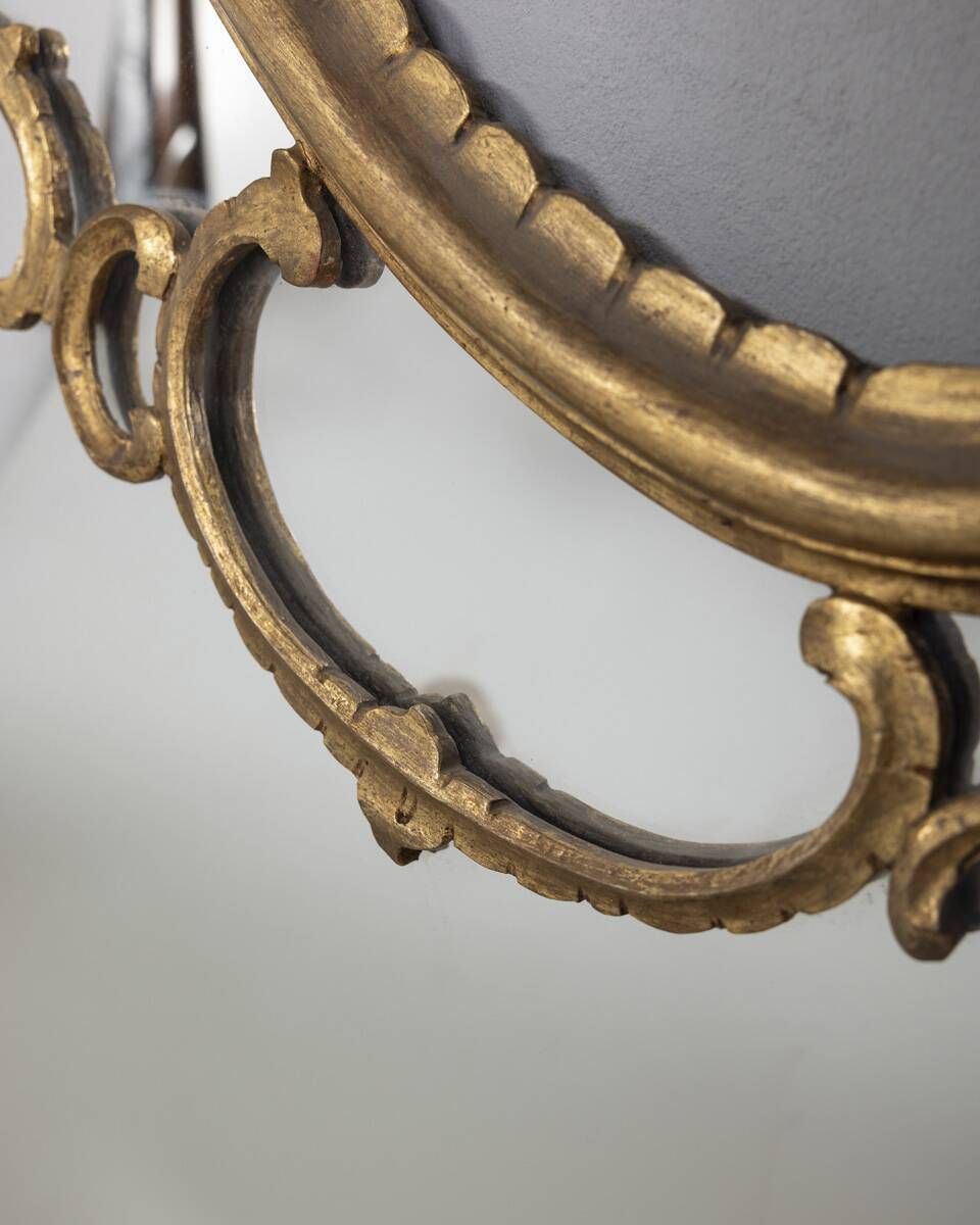 Large Early 20th Century Wall Mirror In Gilded Wood, Baroque Style photo buy