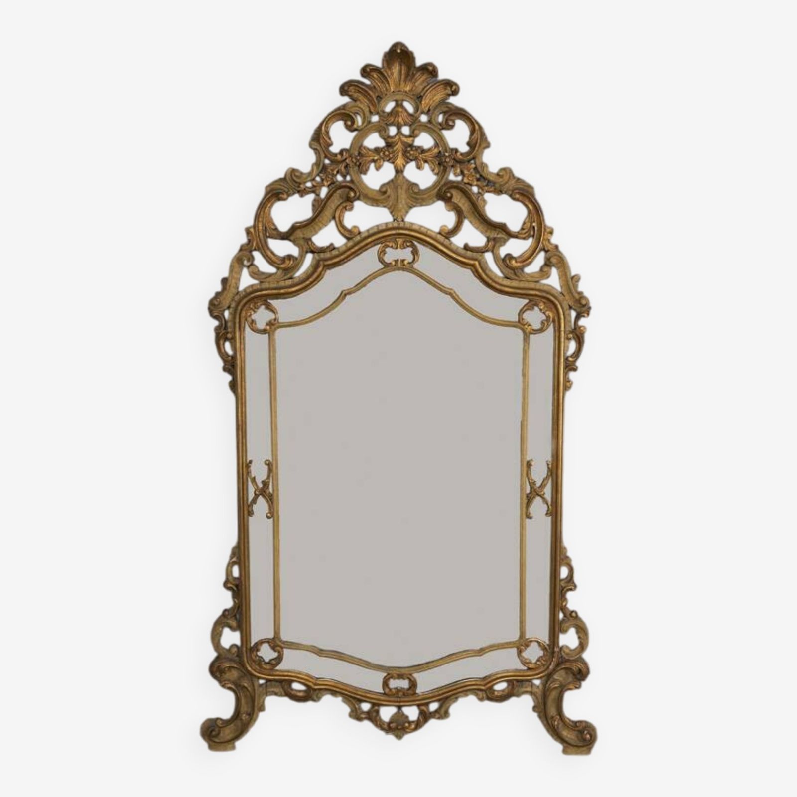 Early 20th Century Gilded Wood Baroque Style Wall Mirror photo furniture