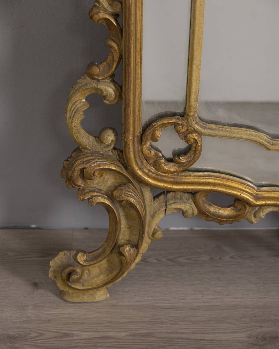 Early 20th Century Gilded Wood Baroque Style Wall Mirror photo buy