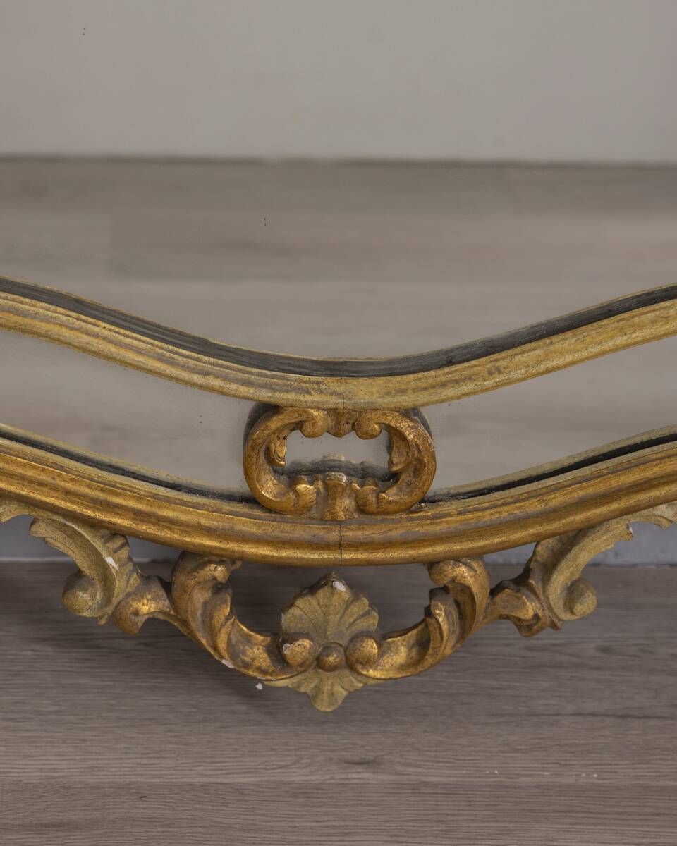 Early 20th Century Gilded Wood Baroque Style Wall Mirror photo vintage
