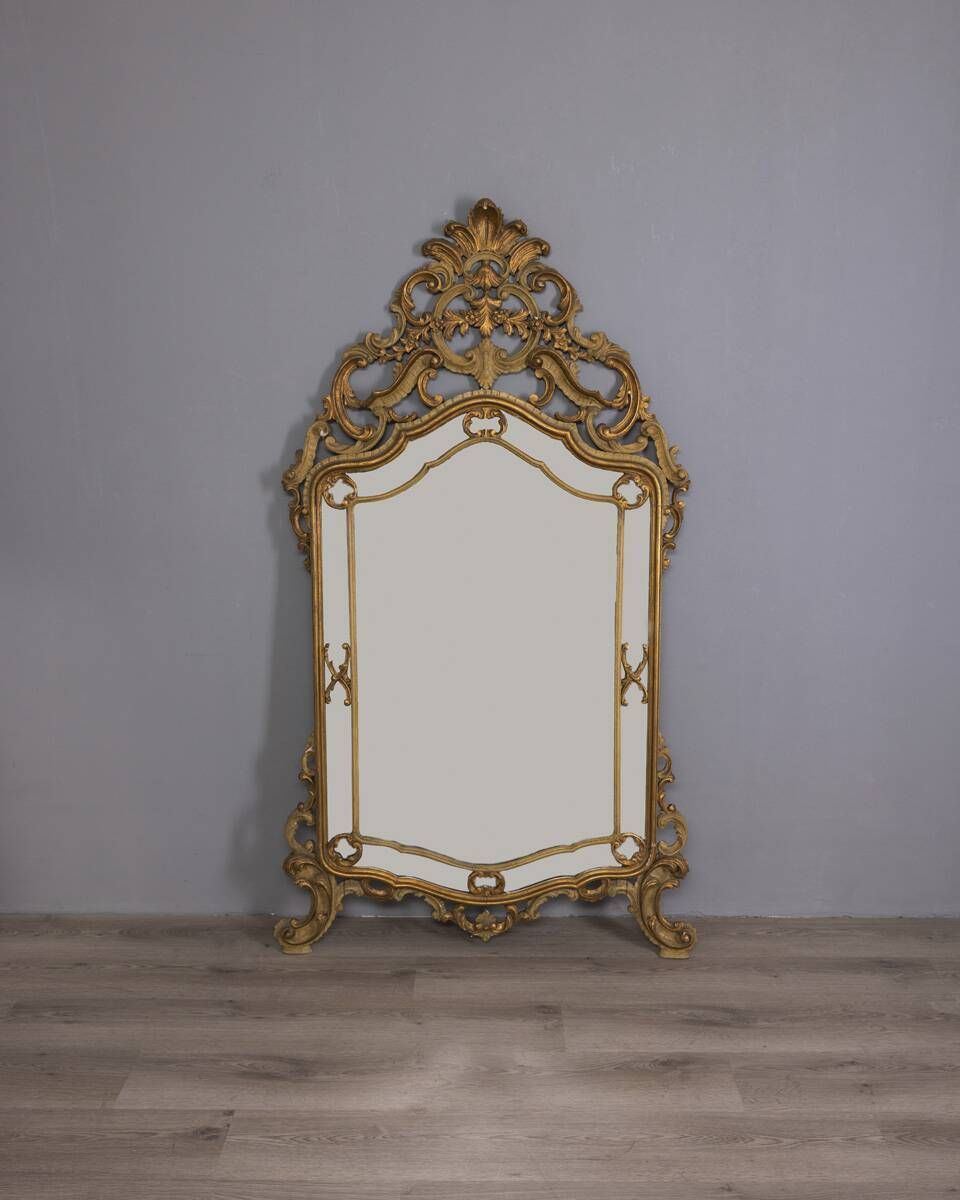photo buy Early 20th Century Gilded Wood Baroque Style Wall Mirror