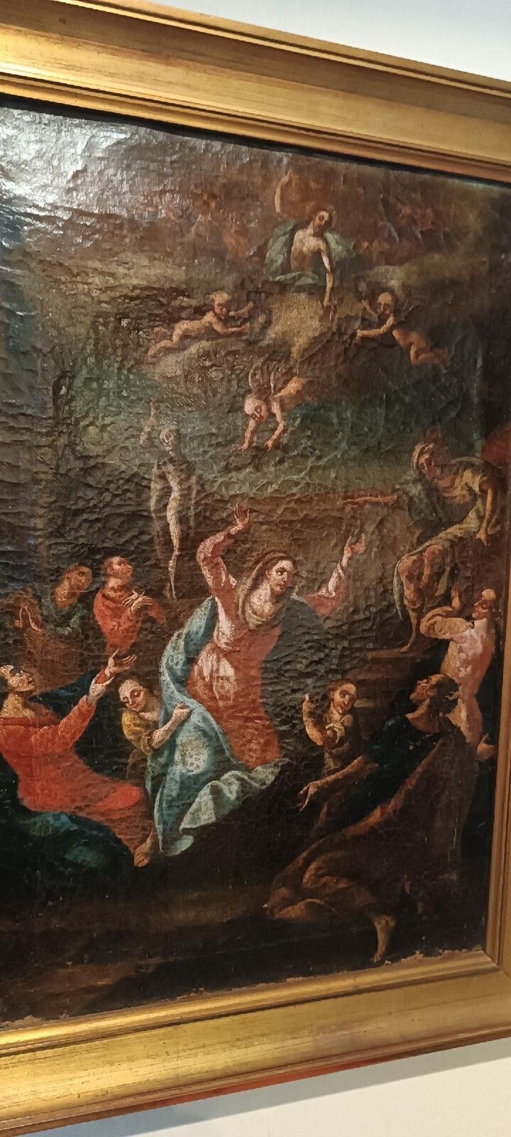 Dipinto Antico .  Olio Su Tela Assunzione Della Vergine XVIII Secolo photo vinterior