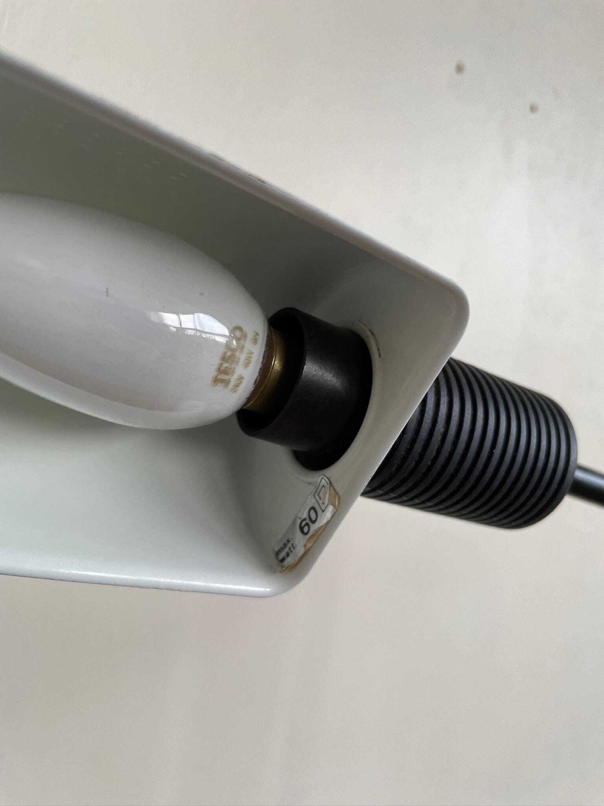 Vintage 80s Italian Veneta Lumi Nuova Task Desk Modernist Table Lamp Black White photo furniture