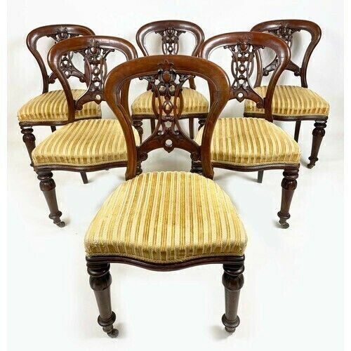 Set Of Six C1880s Victorian Mahogany Dining Chairs
