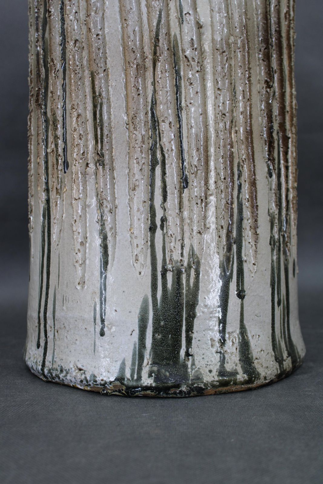 1970s Czechoslovak Brutalist Ceramic Vase, Large Textured Mid Century Pottery photo buy