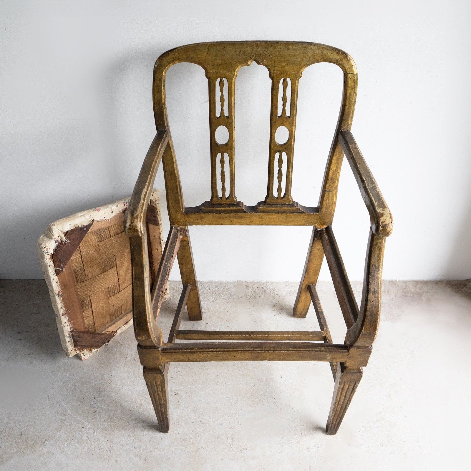 380.0 Antique Gilt Venetian Side Chair, Late 18th/Early 19th Century photo