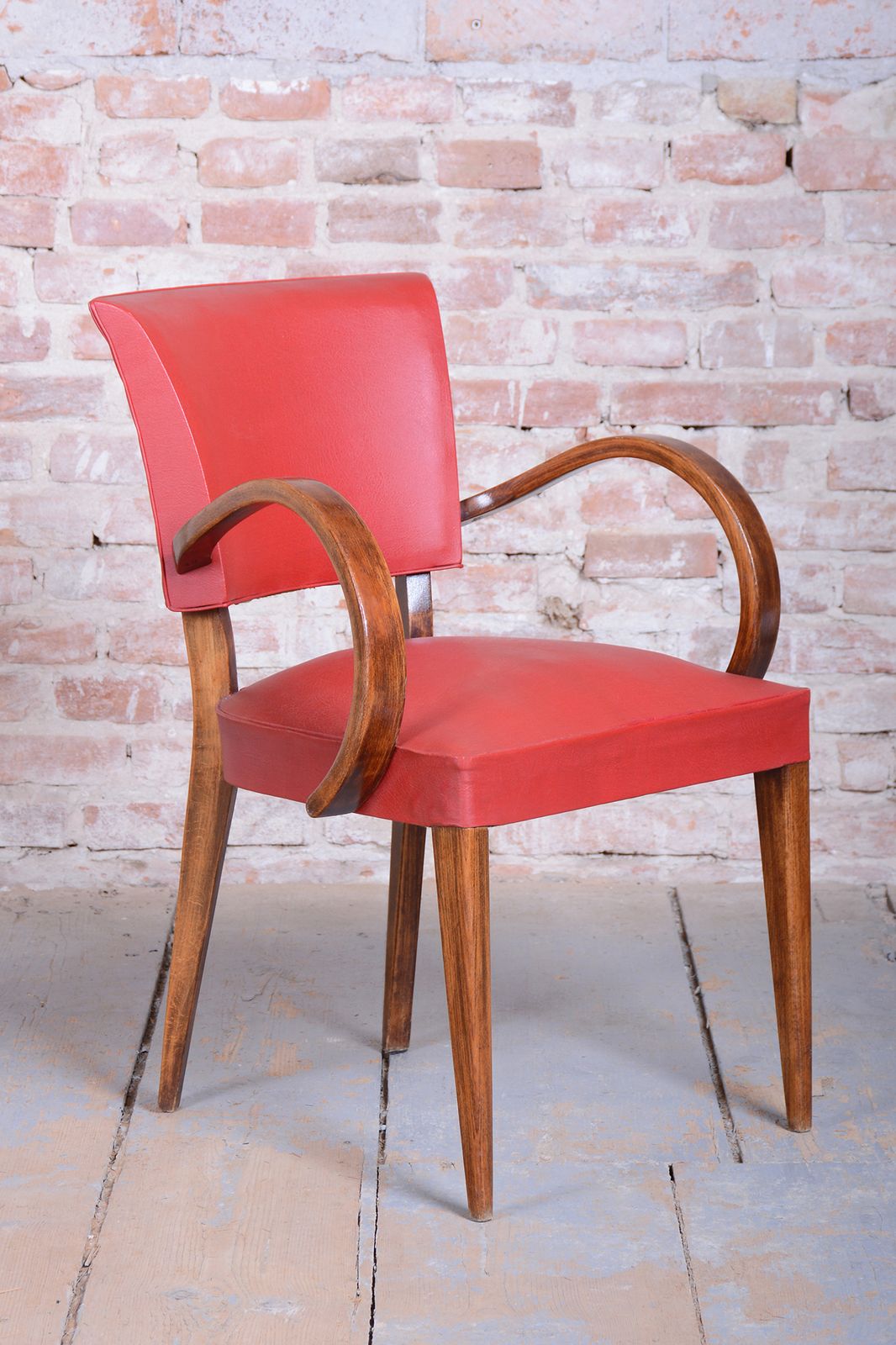 Restored Art Deco Armchair, By Jules Leleu, Beech, Revived Polish, France, 1930s photo Furniture