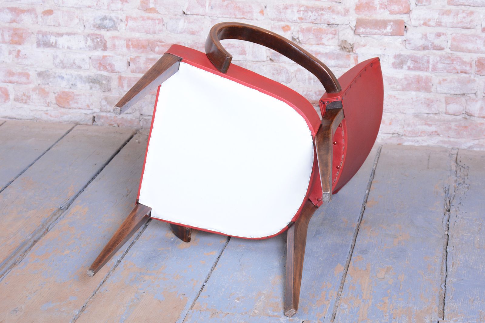 photo for sale Restored Art Deco Armchair, By Jules Leleu, Beech, Revived Polish, France, 1930s