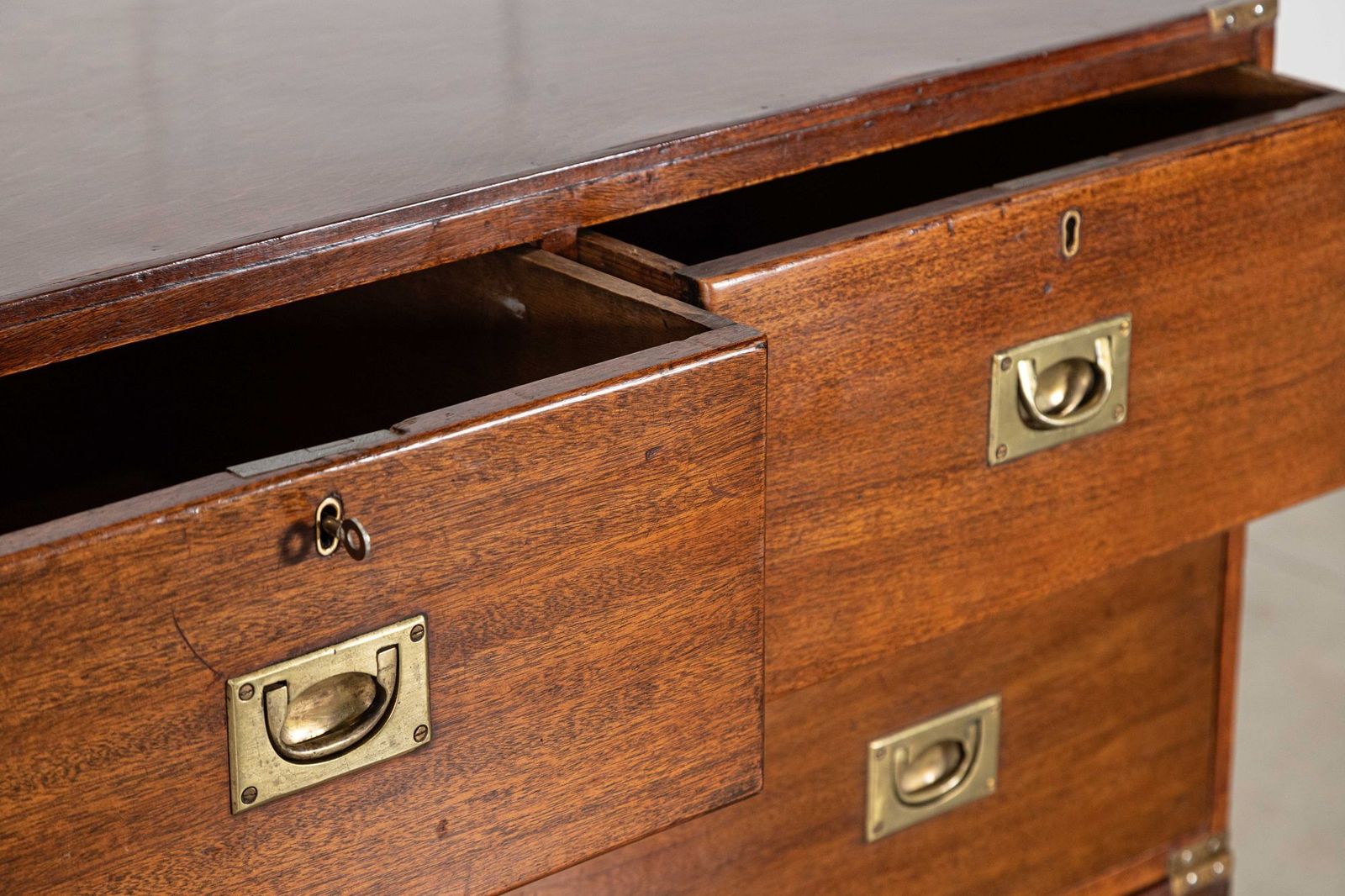 English 19thc Mahogany Campaign Chest photo vinterior