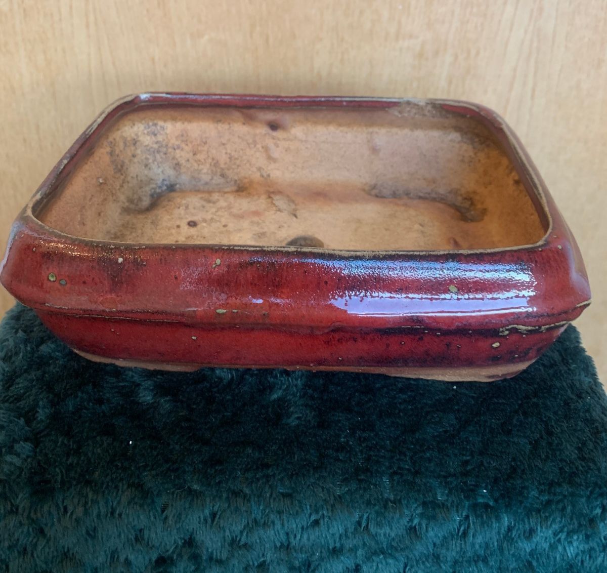 Antique Ceramic Japanese Bonsai Pot / Planter – Deep Russet Glaze C 1900 1930 photo furniture