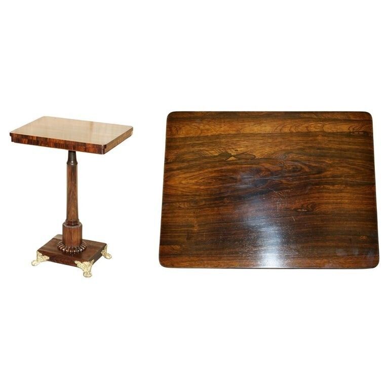 Stunning Antique William IV 1830 Rosewood With Ormolu Mounted Feet Side Table