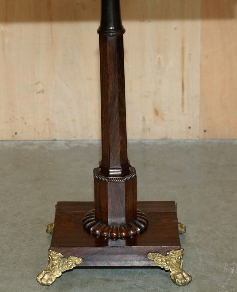 Stunning Antique William IV 1830 Rosewood With Ormolu Mounted Feet Side Table photo vinterior