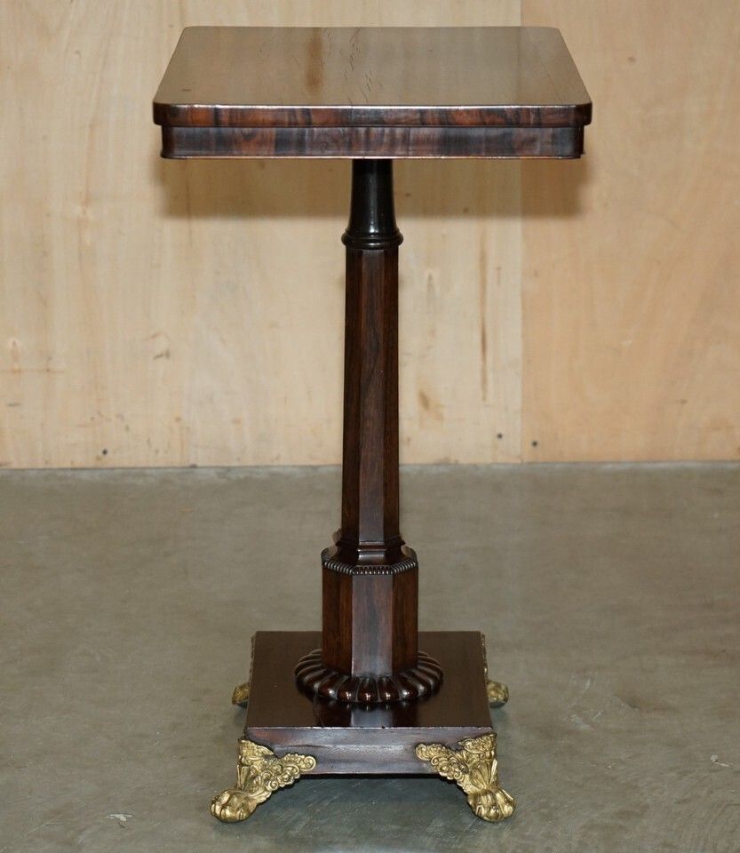 1450.0 Stunning Antique William IV 1830 Rosewood With Ormolu Mounted Feet Side Table photo