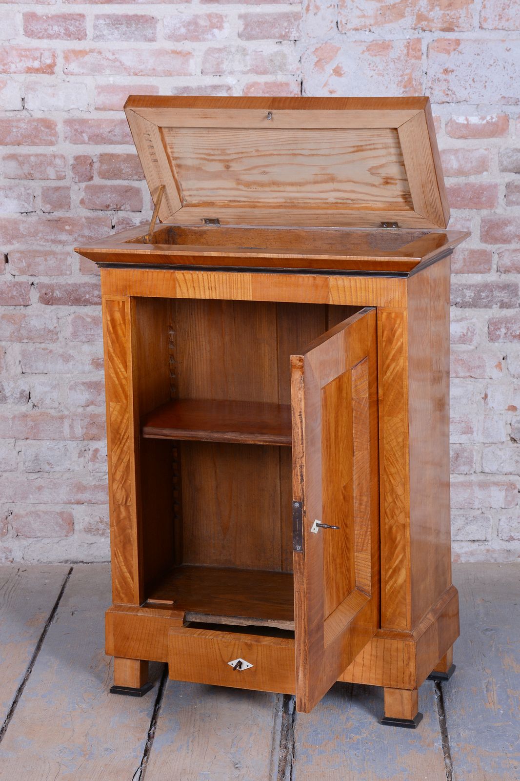 Restored Biedermeier Small Cabinet, Ash, Spruce, Polish, Czech, 1830s photo furniture