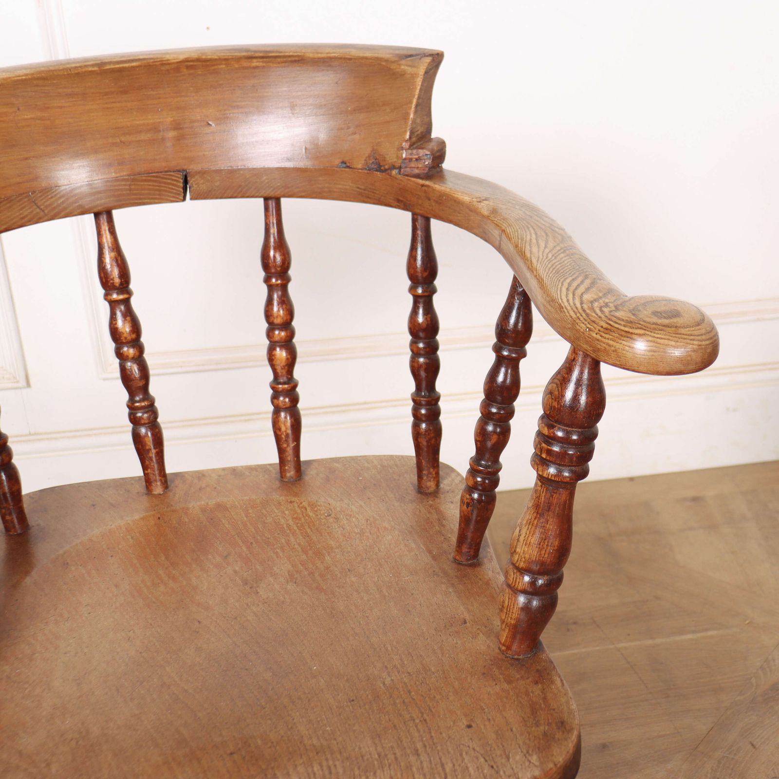 photo furniture Pair Of English Smokers Bow Arm Chairs